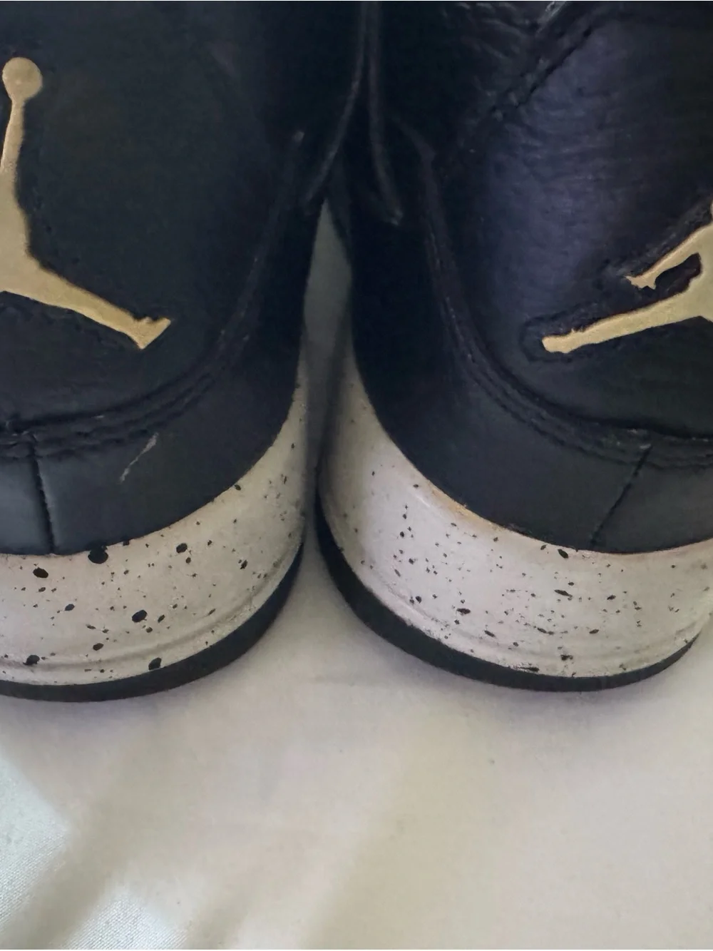Jordan Men's Youth Black Leather High-Top Sneakers with White Jumpman